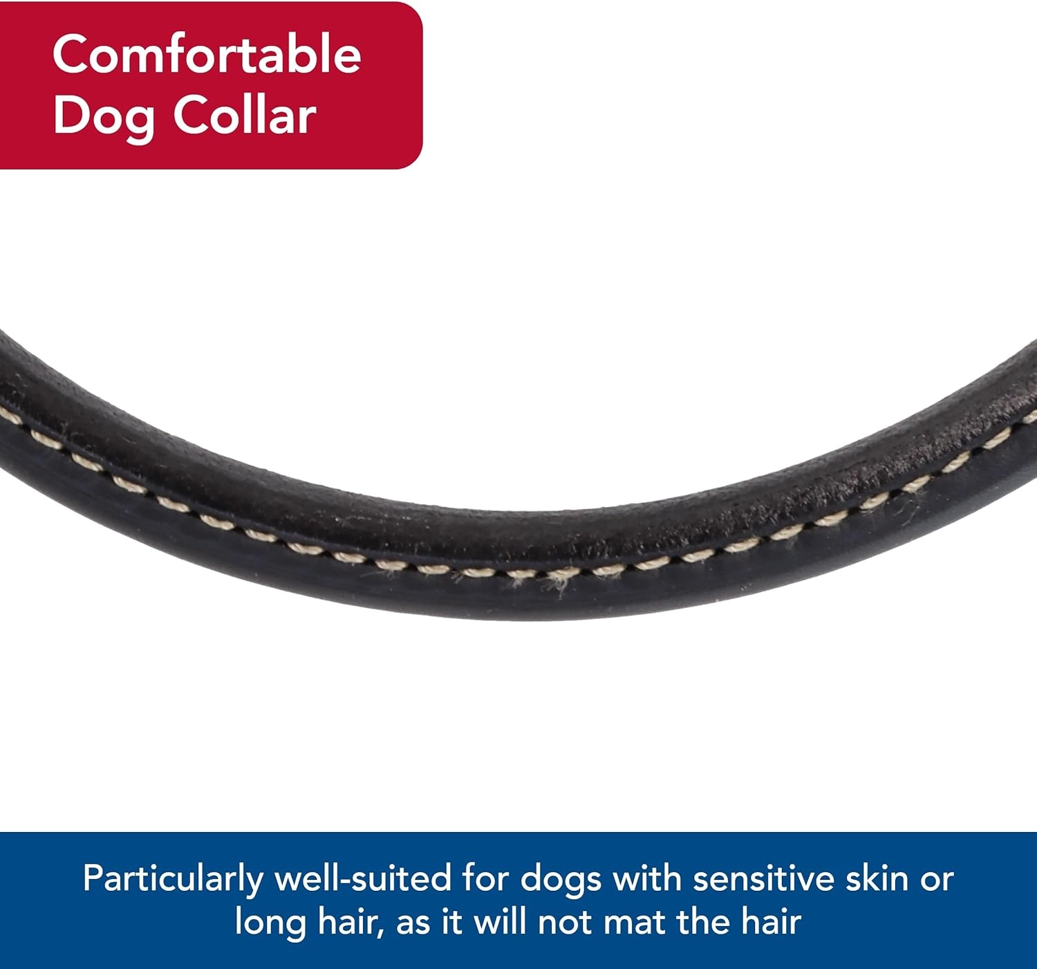 image:imageCoastal Pet Circle T Oak Tanned Leather Round Dog Collar Comfortable for Dogs with Long Hair or Sensitive Skin Pet Collar Made from FullGrain Leather Tan 58 x 16Black