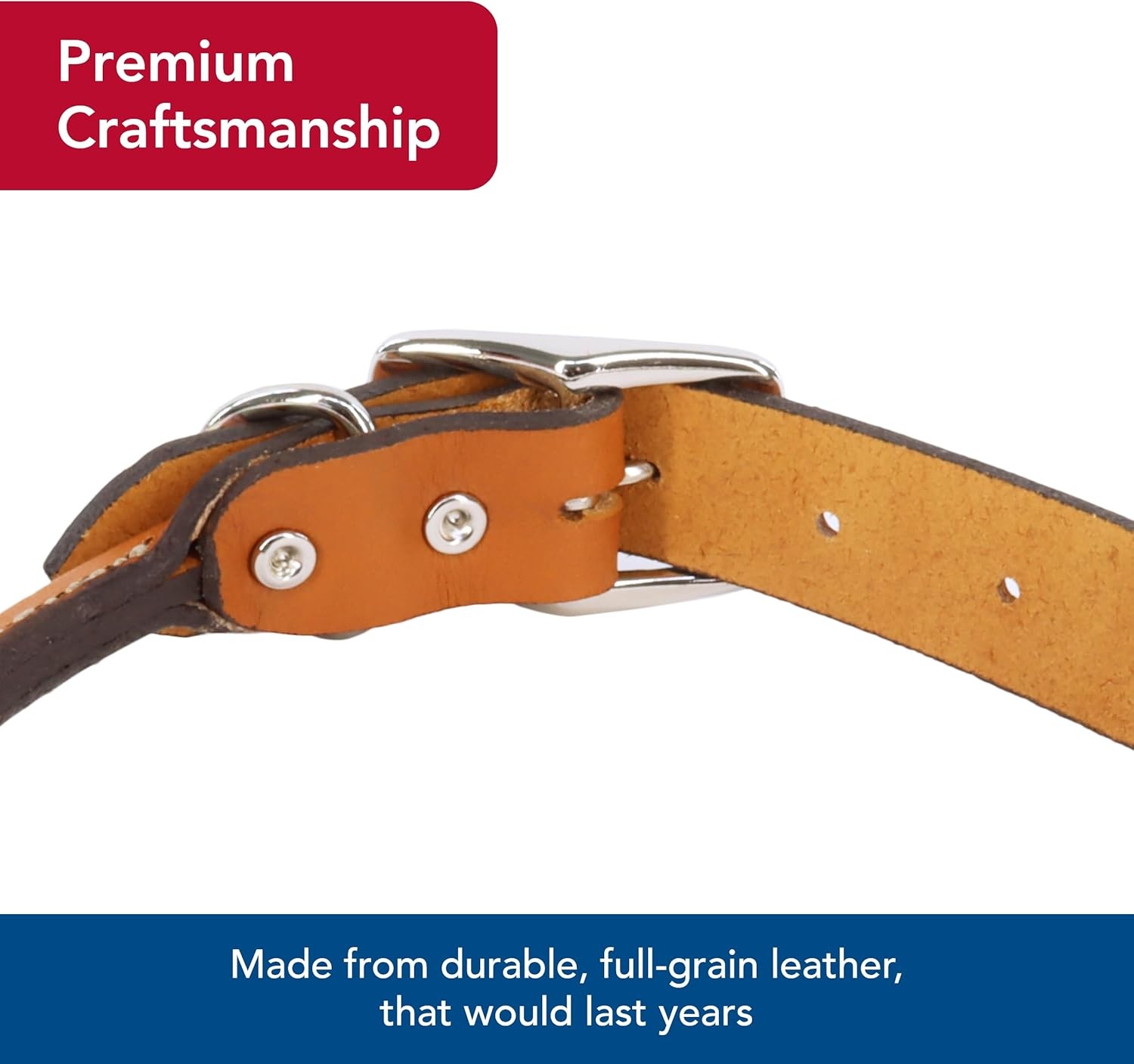 image:imageCoastal Pet Circle T Oak Tanned Leather Round Dog Collar Comfortable for Dogs with Long Hair or Sensitive Skin Pet Collar Made from FullGrain Leather Tan 58 x 16Tan