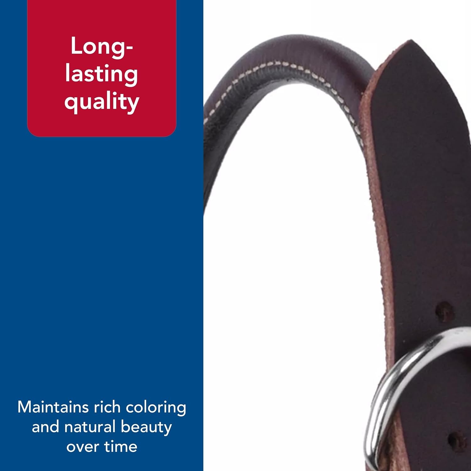 image:imageCoastal Pet Circle T Oak Tanned Leather Round Dog Collar Comfortable for Dogs with Long Hair or Sensitive Skin Pet Collar Made from FullGrain Leather Tan 58 x 16Brown