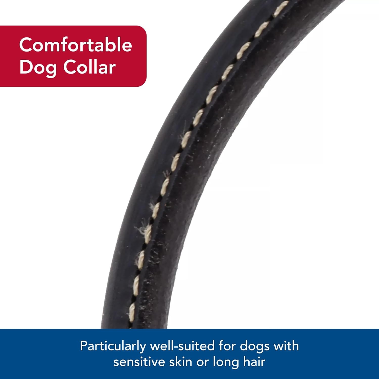 image:imageCoastal Pet Circle T Oak Tanned Leather Round Dog Collar Comfortable for Dogs with Long Hair or Sensitive Skin Pet Collar Made from FullGrain Leather Tan 58 x 16Black