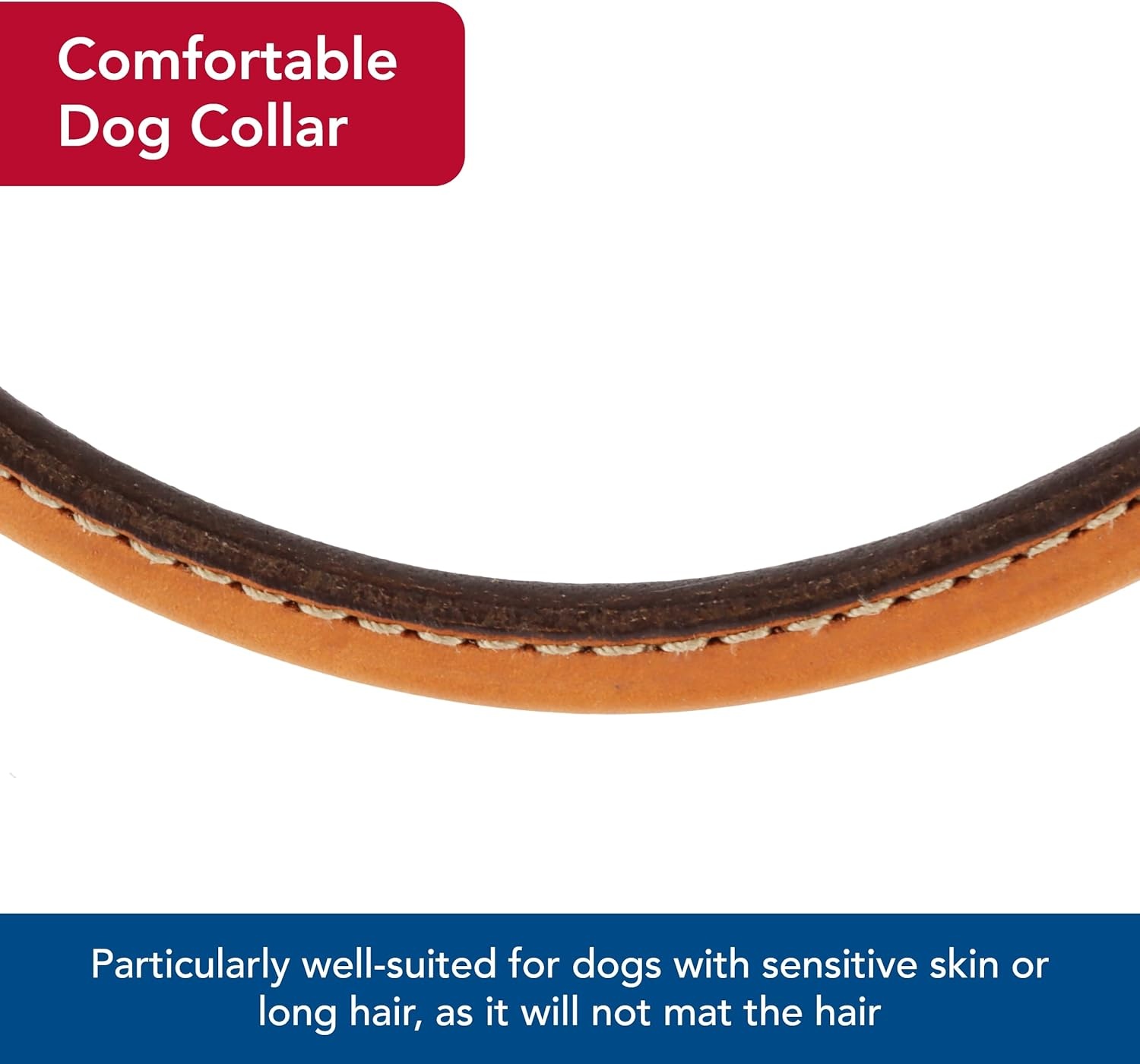 image:imageCoastal Pet Circle T Oak Tanned Leather Round Dog Collar Comfortable for Dogs with Long Hair or Sensitive Skin Pet Collar Made from FullGrain Leather Tan 58 x 16Tan