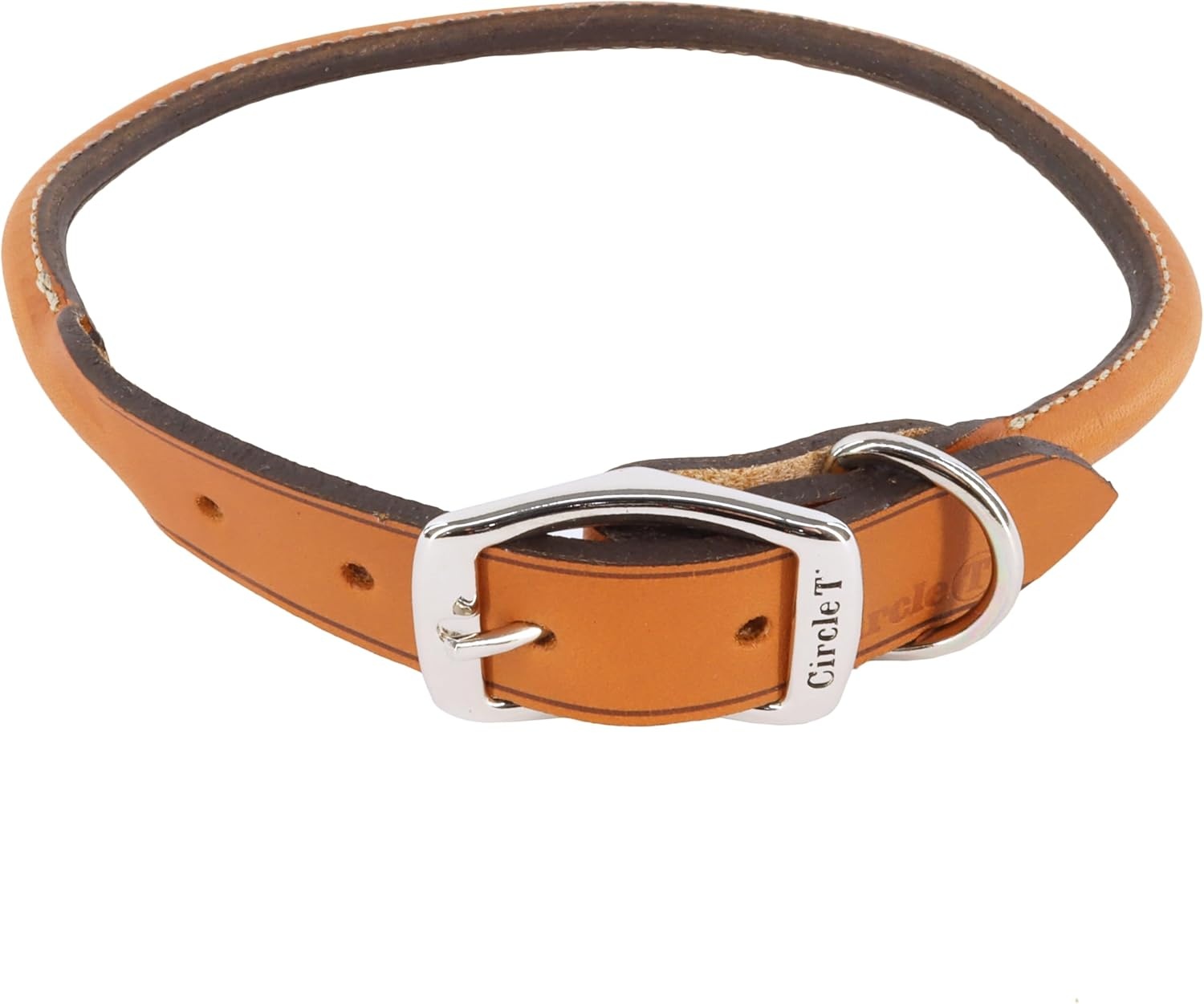 image:imageCoastal Pet Circle T Oak Tanned Leather Round Dog Collar Comfortable for Dogs with Long Hair or Sensitive Skin Pet Collar Made from FullGrain Leather Tan 58 x 16Tan