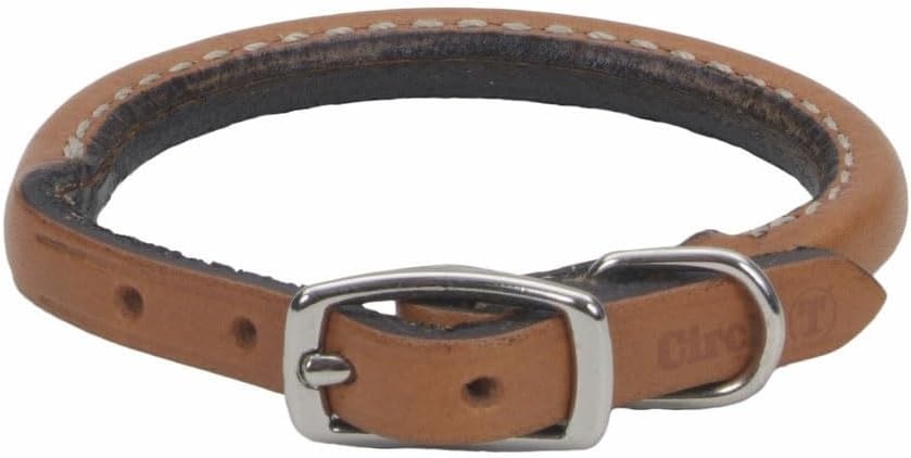image:imageCoastal Pet Circle T Oak Tanned Leather Round Dog Collar Comfortable for Dogs with Long Hair or Sensitive Skin Pet Collar Made from FullGrain Leather Tan 58 x 16Tan