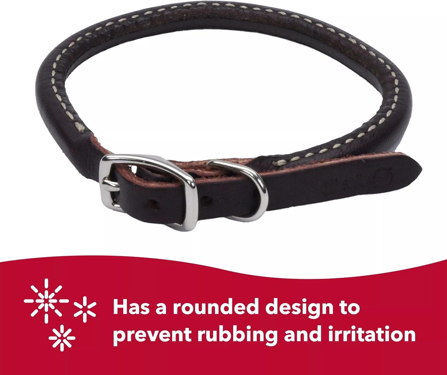 image:imageCoastal Pet Circle T Oak Tanned Leather Round Dog Collar Comfortable for Dogs with Long Hair or Sensitive Skin Pet Collar Made from FullGrain Leather Tan 58 x 16Black
