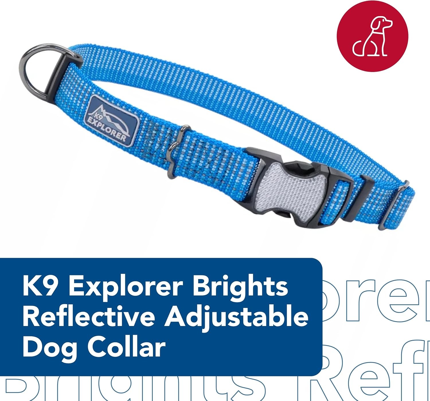 image:imageCoastal Pet K9 Explorer Brights Reflective Adjustable Dog Collar Lake 58 x 1014Lake