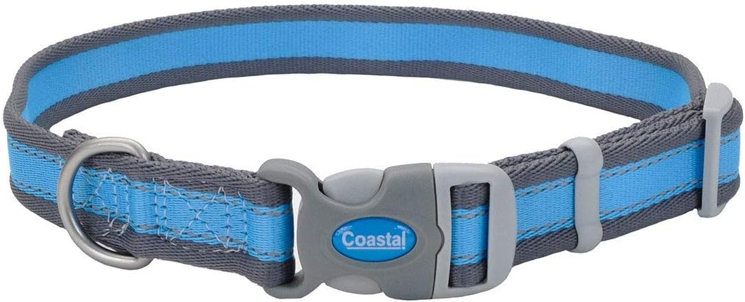 image:imageCoastal Pet Pro Reflective Adjustable Dog Collar Bright Blue with Grey 1 x 1420Bright Blue with Grey