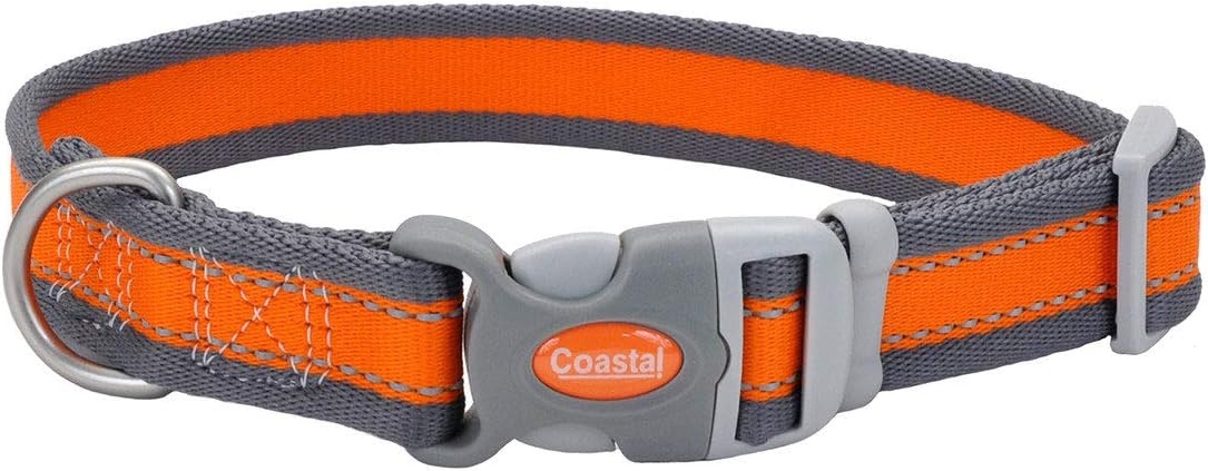image:imageCoastal Pet Pro Reflective Adjustable Dog Collar Bright Blue with Grey 1 x 1420Bright Orange with Grey