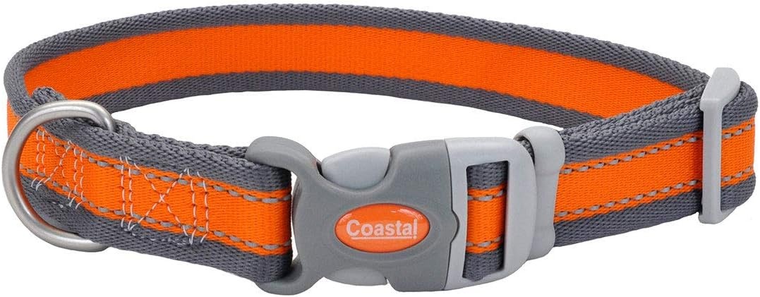 image:imageCoastal Pet Pro Reflective Adjustable Dog Collar Bright Blue with Grey 1 x 1420Bright Orange with Grey
