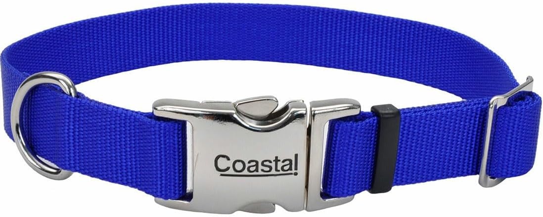 image:imageCoastal Pet Adjustable Dog Collar with Metal Buckle Comfortable FadeResistant Dog Collar with Snap Lock Perfect for Walking amp Tie Outs Lime 1 x 1420Blue