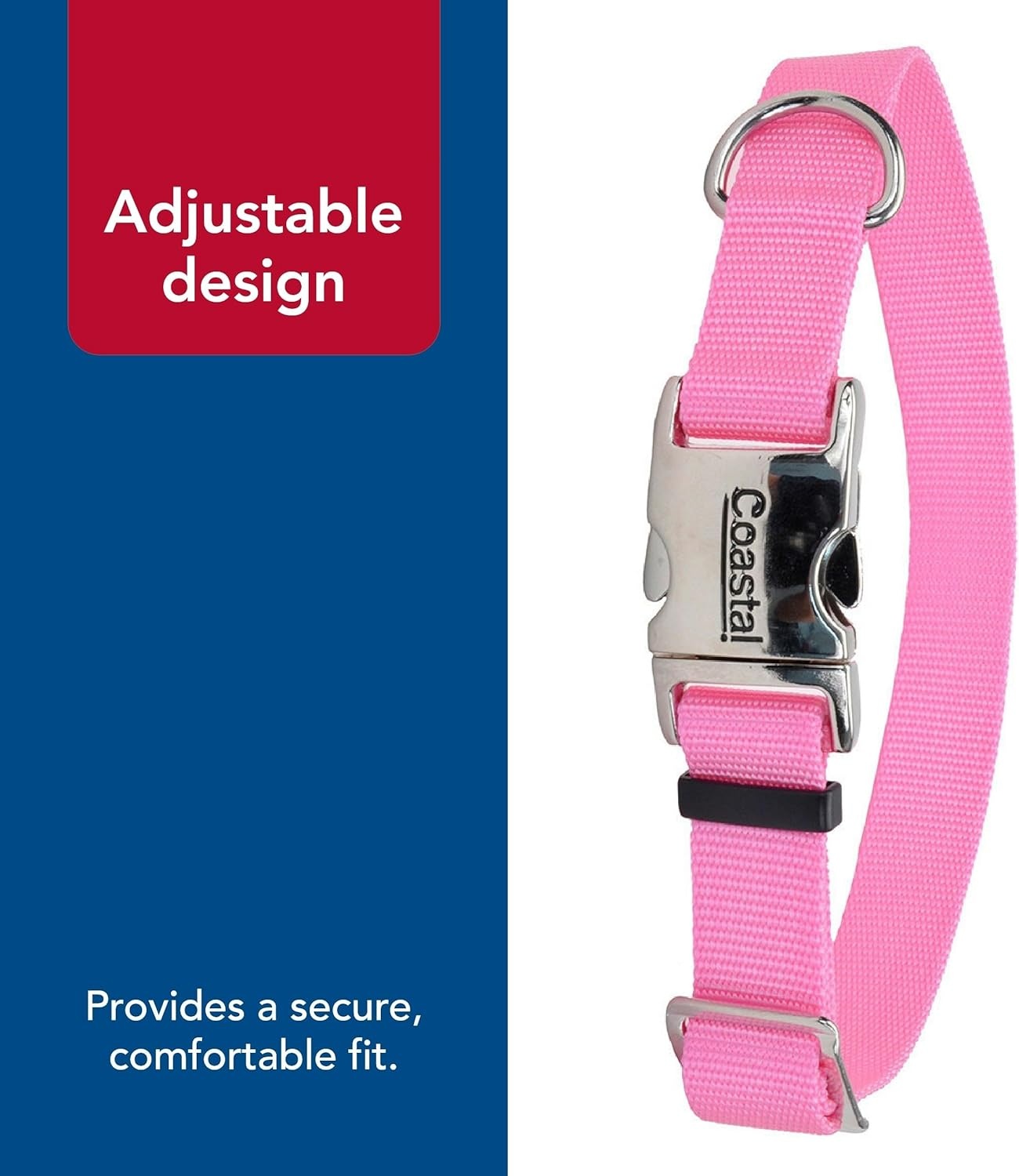 image:imageCoastal Pet Adjustable Dog Collar with Metal Buckle Comfortable FadeResistant Dog Collar with Snap Lock Perfect for Walking amp Tie Outs Lime 1 x 1420Pink Bright