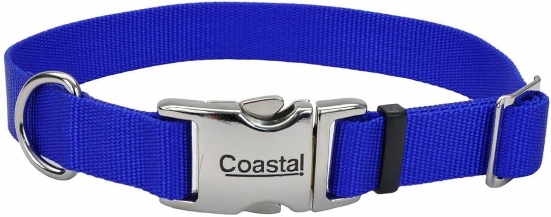 image:imageCoastal Pet Adjustable Dog Collar with Metal Buckle Comfortable FadeResistant Dog Collar with Snap Lock Perfect for Walking amp Tie Outs Lime 1 x 1420Blue