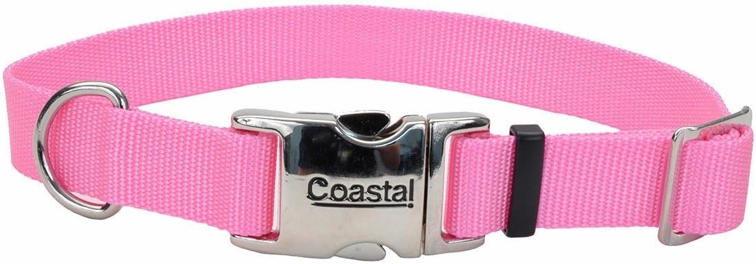 image:imageCoastal Pet Adjustable Dog Collar with Metal Buckle Comfortable FadeResistant Dog Collar with Snap Lock Perfect for Walking amp Tie Outs Lime 1 x 1420Pink Bright