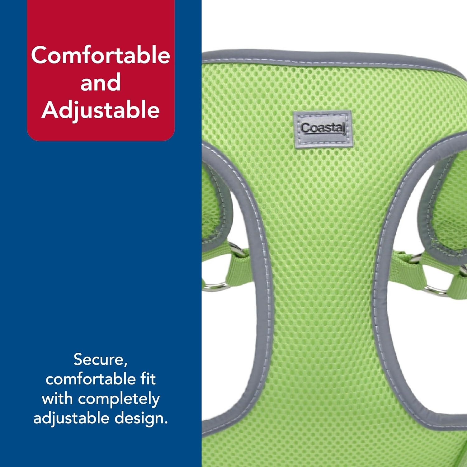 image:imageCoastal Pet Comfort Soft Reflective Wrap Adjustable Dog Harness NoPull Dog Harness for Small amp Large Dogs Lime 58 x 1619