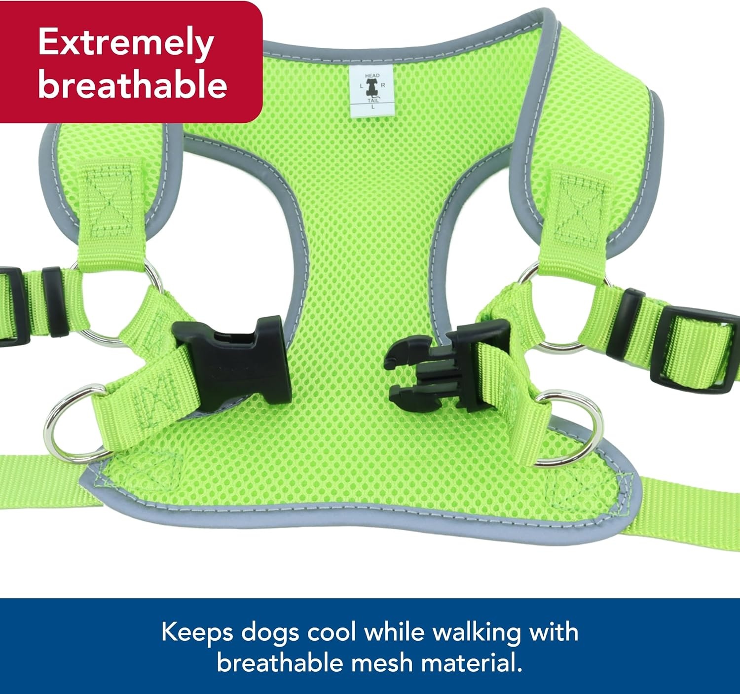 image:imageCoastal Pet Comfort Soft Reflective Wrap Adjustable Dog Harness NoPull Dog Harness for Small amp Large Dogs Lime 58 x 1923