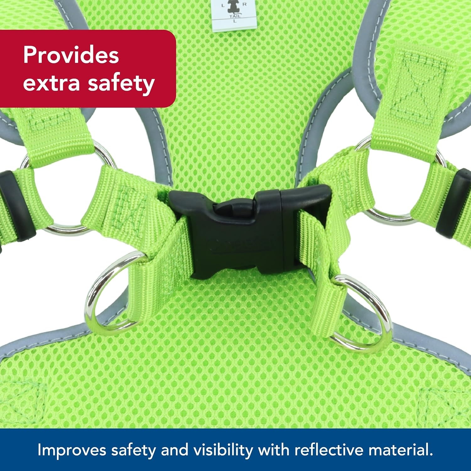 image:imageCoastal Pet Comfort Soft Reflective Wrap Adjustable Dog Harness NoPull Dog Harness for Small amp Large Dogs Lime 58 x 1923