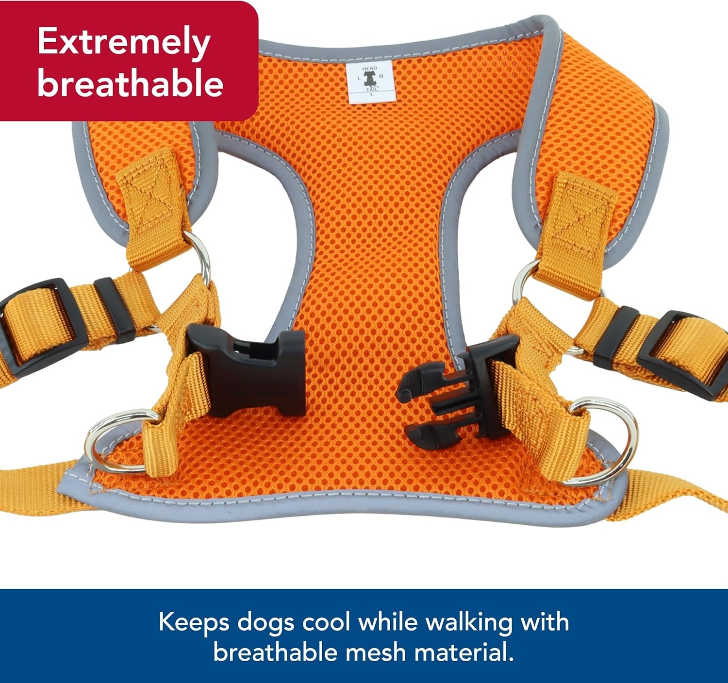 image:imageCoastal Pet Comfort Soft Reflective Wrap Adjustable Dog Harness NoPull Dog Harness for Small amp Large Dogs Sunset Orange 1 x 2836