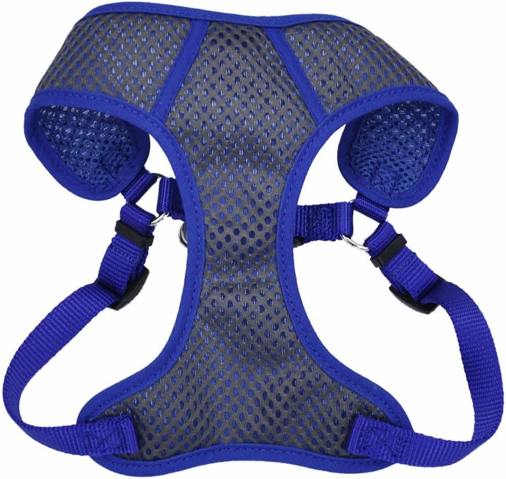 image:imageCoastal Pet Comfort Soft Sport Wrap Adjustable Dog Harness Large amp Small Dog Harness Durable Harness for Dogs with Mesh Chest Pad Grey with Blue 58 x 1624Grey with Blue