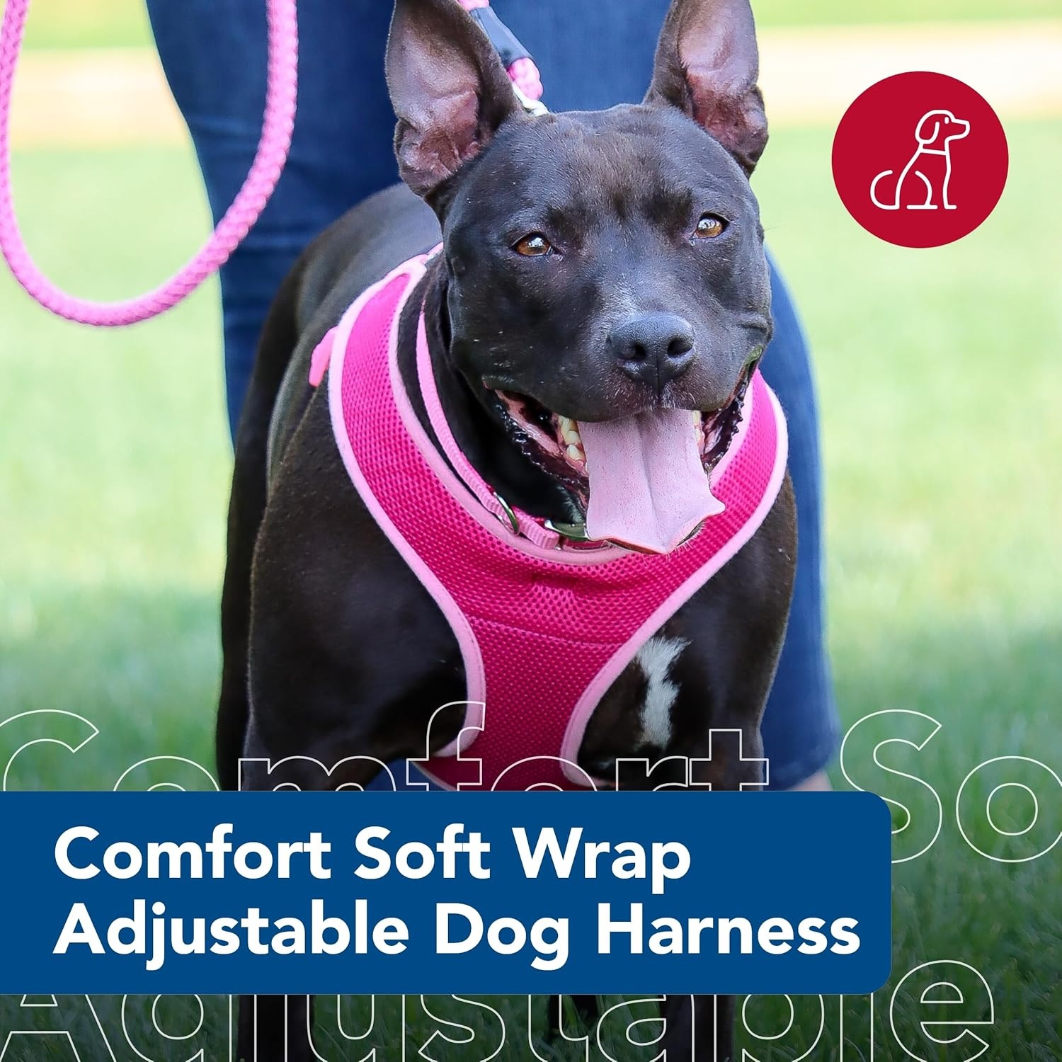 image:imageCoastal Pet Comfort Soft Wrap Adjustable Dog Harness Comfortable Harness for Dog Adjustable Fit Easy Stepin Design Breathable Fabric Mesh Lime 58 x 1619Pink Bright