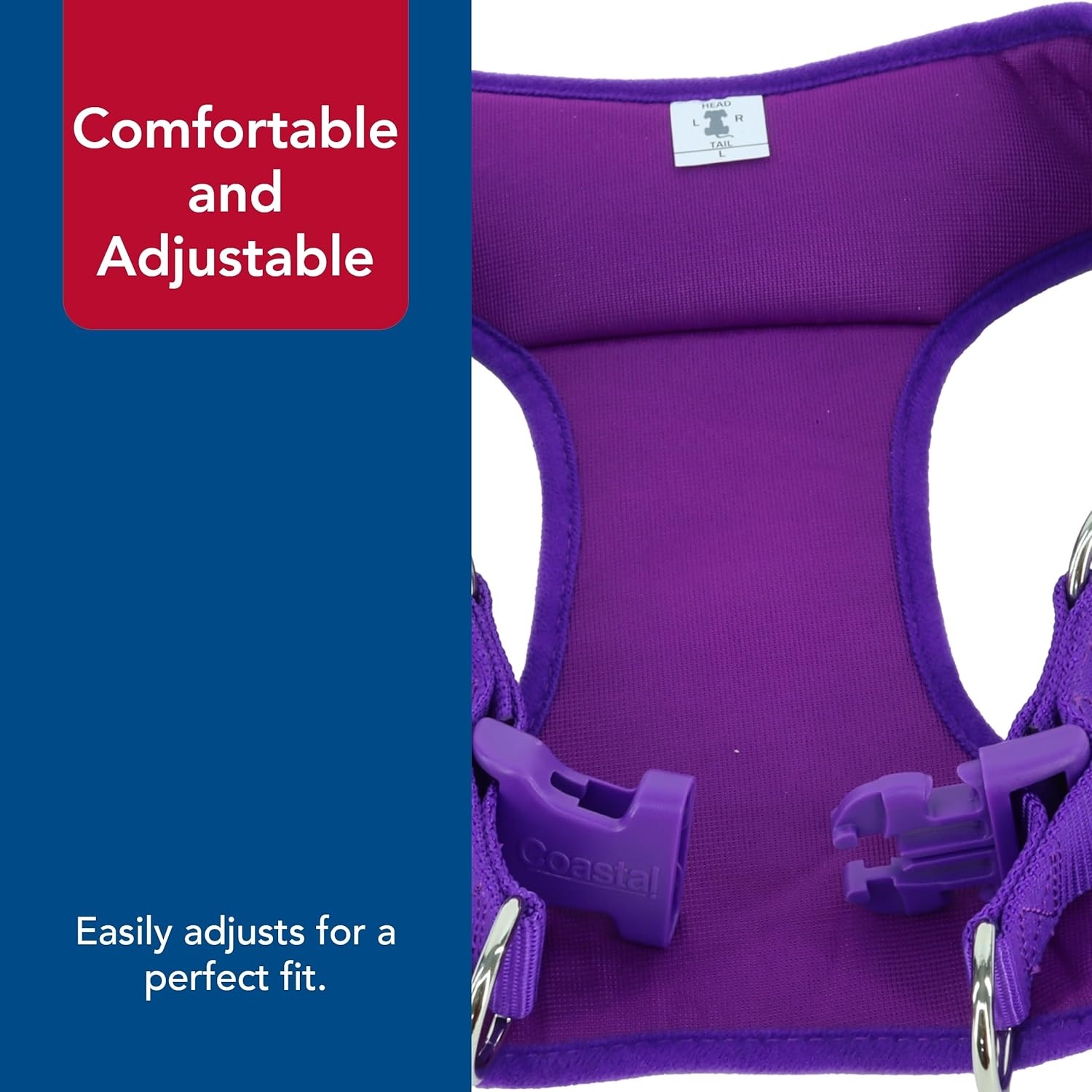 image:imageCoastal Pet Comfort Soft Wrap Adjustable Dog Harness Comfortable Harness for Dog Adjustable Fit Easy Stepin Design Breathable Fabric Mesh Lime 58 x 1619Orchid