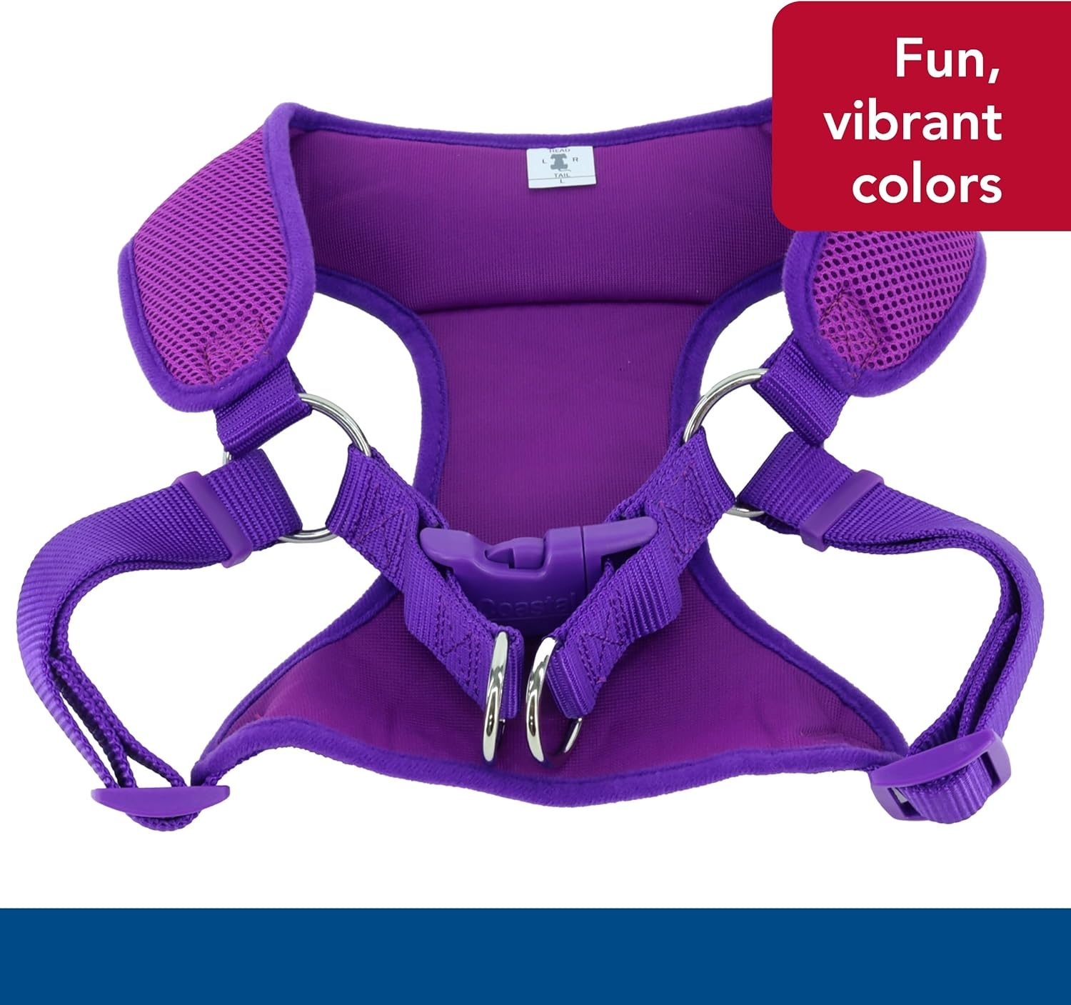 image:imageCoastal Pet Comfort Soft Wrap Adjustable Dog Harness Comfortable Harness for Dog Adjustable Fit Easy Stepin Design Breathable Fabric Mesh Lime 58 x 1619Orchid