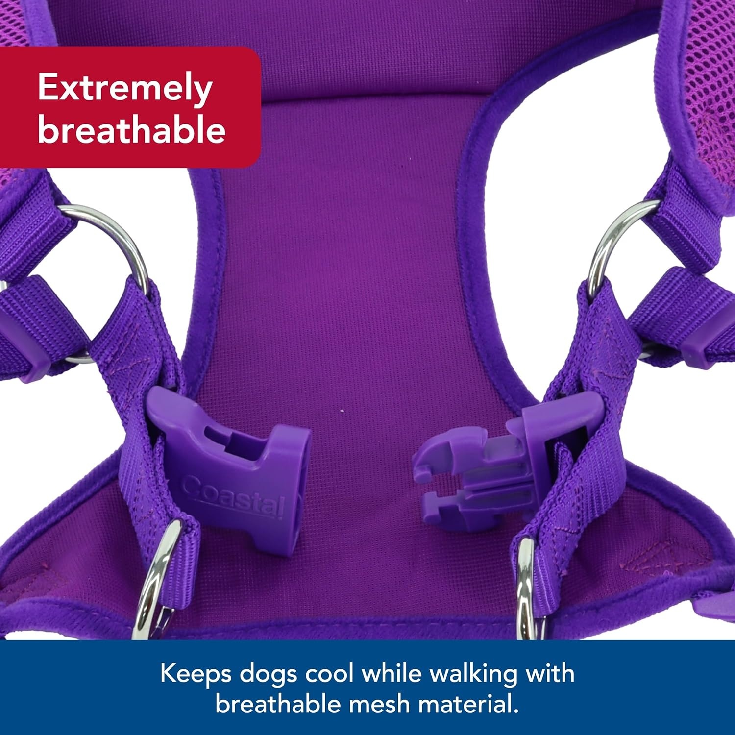 image:imageCoastal Pet Comfort Soft Wrap Adjustable Dog Harness Comfortable Harness for Dog Adjustable Fit Easy Stepin Design Breathable Fabric Mesh Lime 58 x 1619Orchid