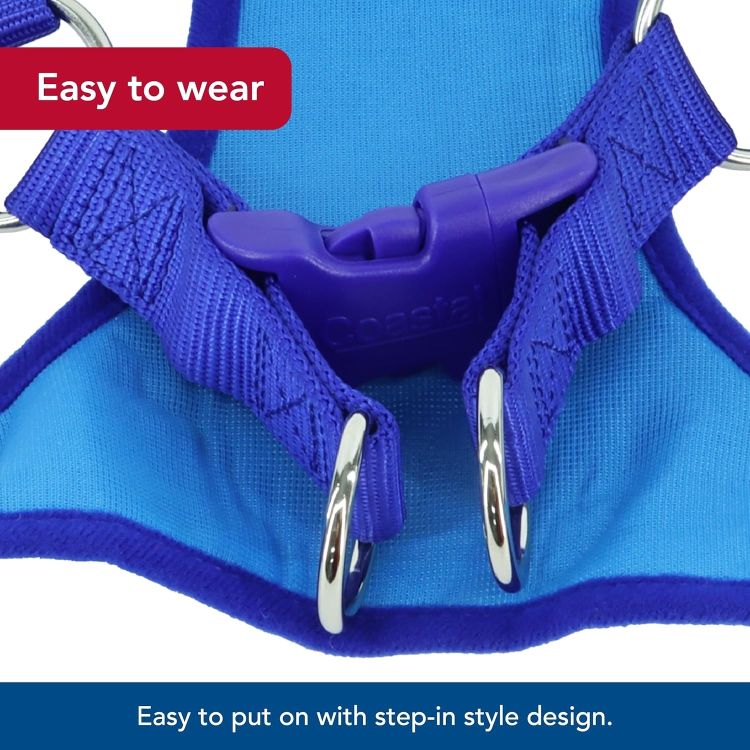 image:imageCoastal Pet Comfort Soft Wrap Adjustable Dog Harness Comfortable Harness for Dog Adjustable Fit Easy Stepin Design Breathable Fabric Mesh Lime 58 x 1619Blue