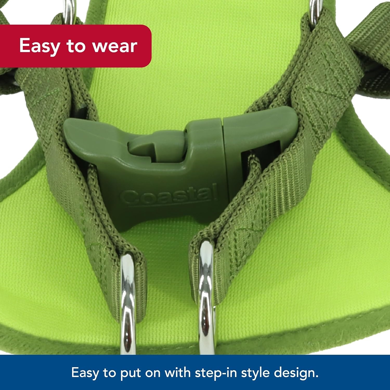 image:imageCoastal Pet Comfort Soft Wrap Adjustable Dog Harness Comfortable Harness for Dog Adjustable Fit Easy Stepin Design Breathable Fabric Mesh Lime 58 x 1619Lime