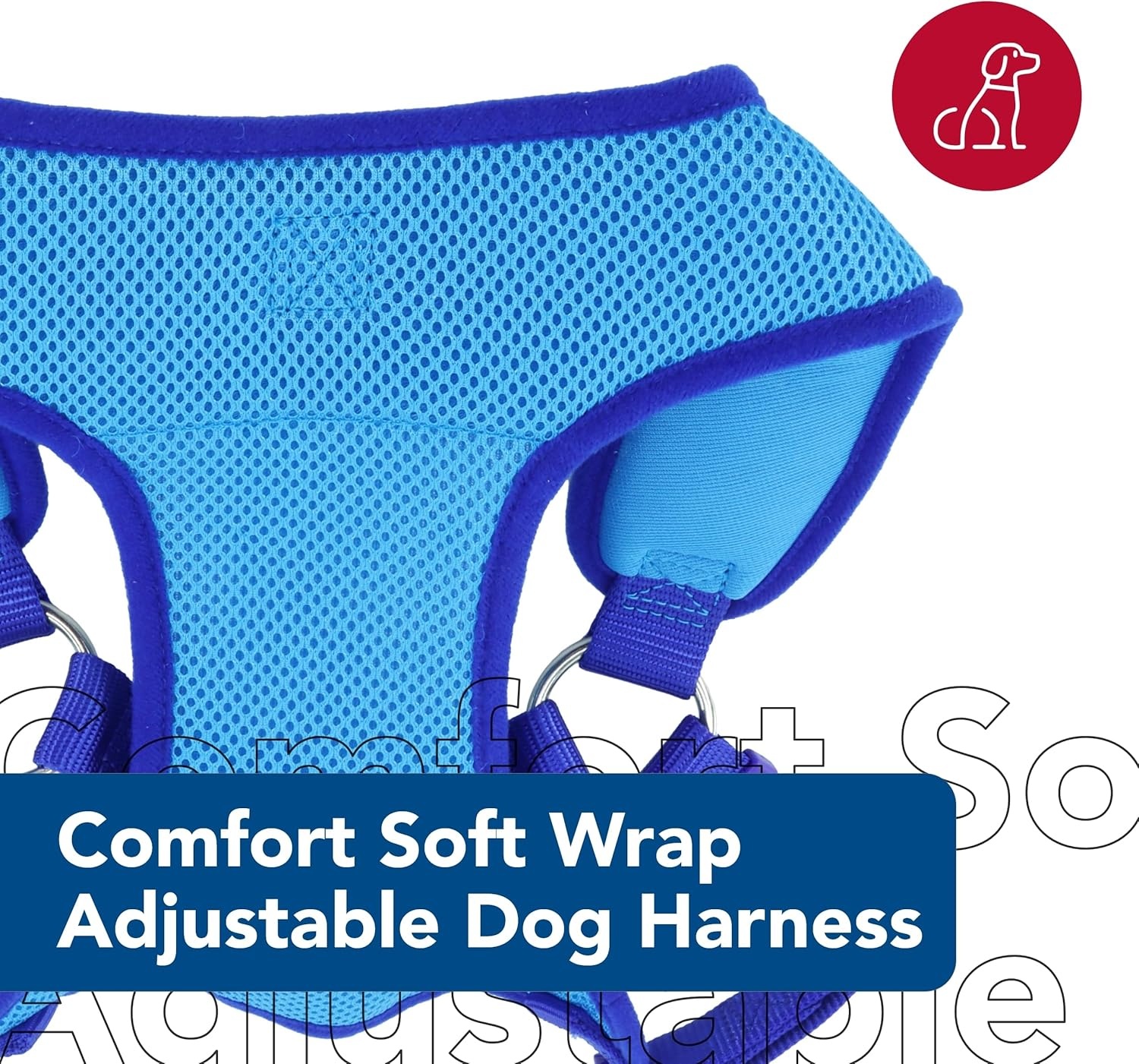image:imageCoastal Pet Comfort Soft Wrap Adjustable Dog Harness Comfortable Harness for Dog Adjustable Fit Easy Stepin Design Breathable Fabric Mesh Lime 58 x 1619Blue