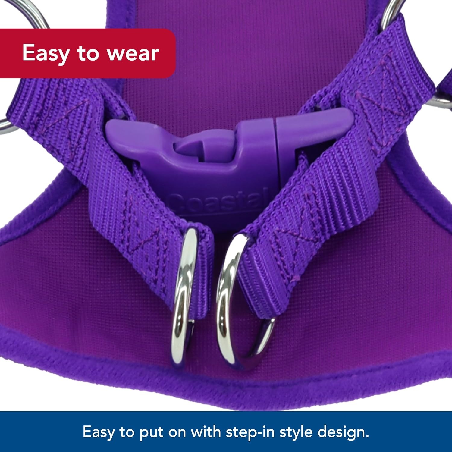image:imageCoastal Pet Comfort Soft Wrap Adjustable Dog Harness Comfortable Harness for Dog Adjustable Fit Easy Stepin Design Breathable Fabric Mesh Lime 58 x 1619Orchid