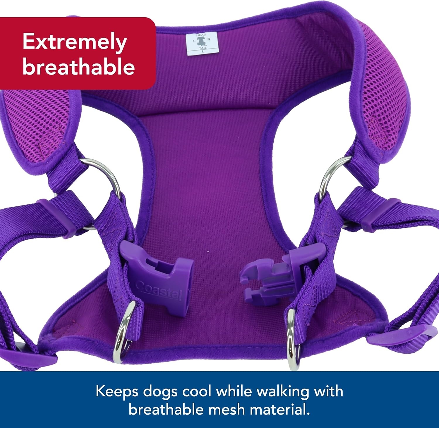 image:imageCoastal Pet Comfort Soft Wrap Adjustable Dog Harness Comfortable Harness for Dog Adjustable Fit Easy Stepin Design Breathable Fabric Mesh Lime 58 x 1619Orchid