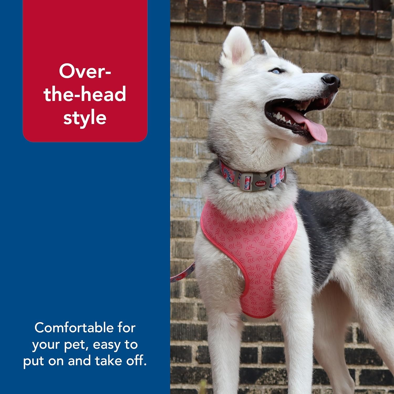 image:imageCoastal Pet Sublime Reversible Dog Harness Adjustable Fit with Easy Overhead Application Exceptional Durability Pink Tie Dye with Pink Arrows Small 34 x 19 23
