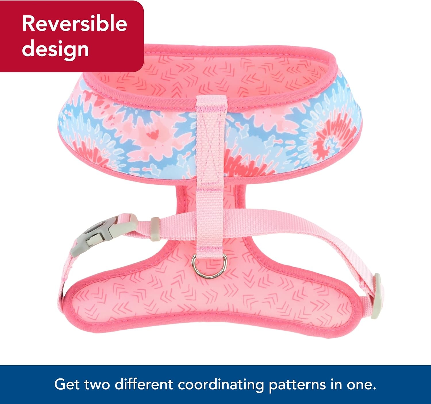 image:imageCoastal Pet Sublime Reversible Dog Harness Adjustable Fit with Easy Overhead Application Exceptional Durability Pink Tie Dye with Pink Arrows Small 34 x 19 23