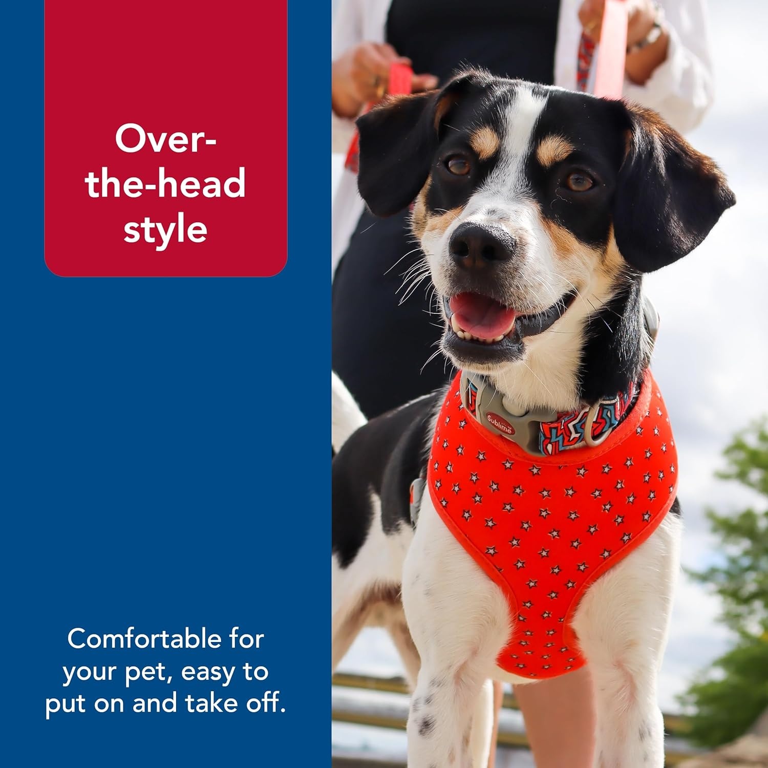 image:imageCoastal Pet Sublime Reversible Dog Harness Adjustable Fit with Easy Overhead Application Exceptional Durability Red Blue Graffitti with Red Stars XSmall 58 x 16 19