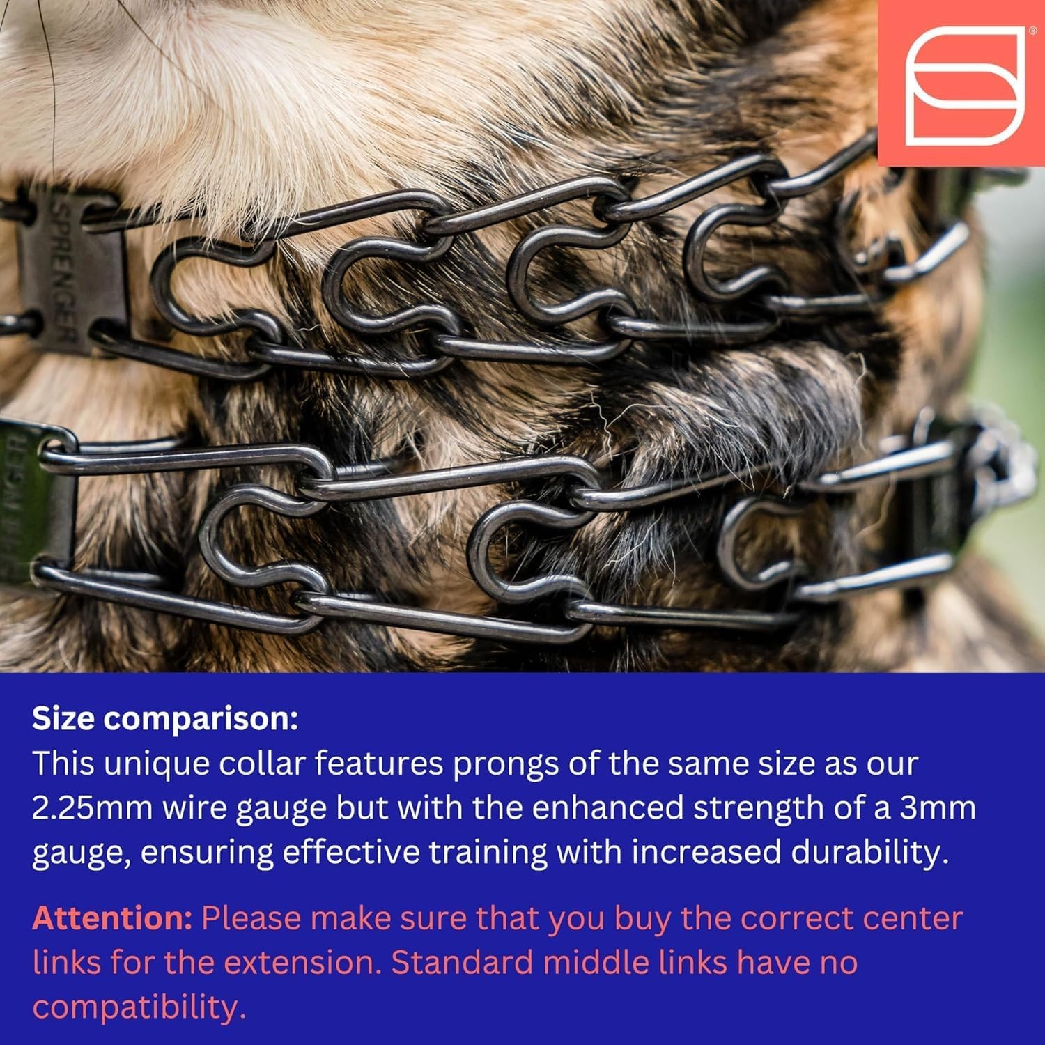 image:imageHerm SPRENGER UltraPlus Prong Dog Training Collar 4 mm x 21 Neck Size 4 mm x 25 Chain Length Steel Chrome Plated Dog Prong Collar Pinch Collar for Dogs Dog Correction CollarBlack Stainless Steel