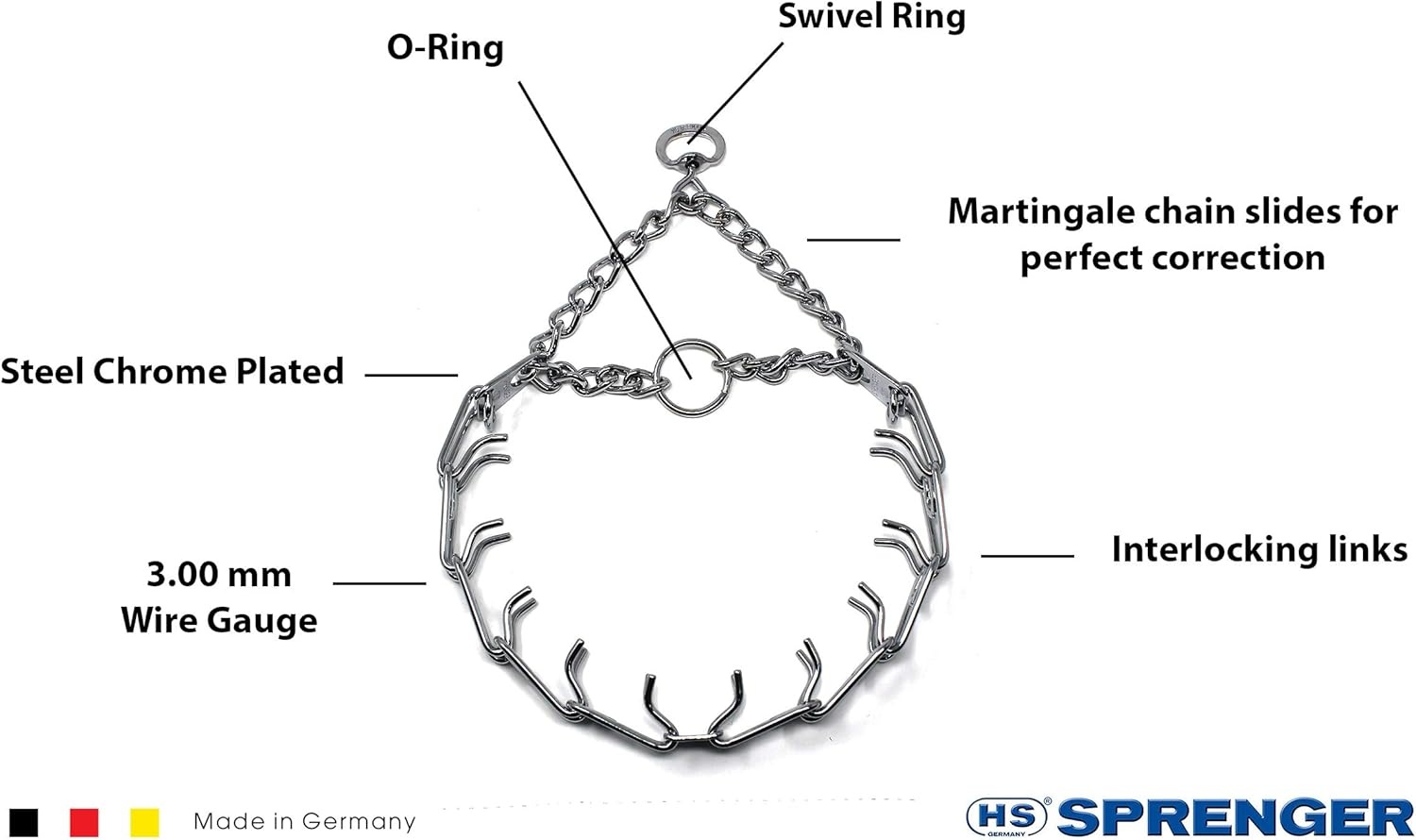 image:imageHerm SPRENGER UltraPlus Prong Dog Training Collar 4 mm x 21 Neck Size 4 mm x 25 Chain Length Steel Chrome Plated Dog Prong Collar Pinch Collar for Dogs Dog Correction CollarSilver