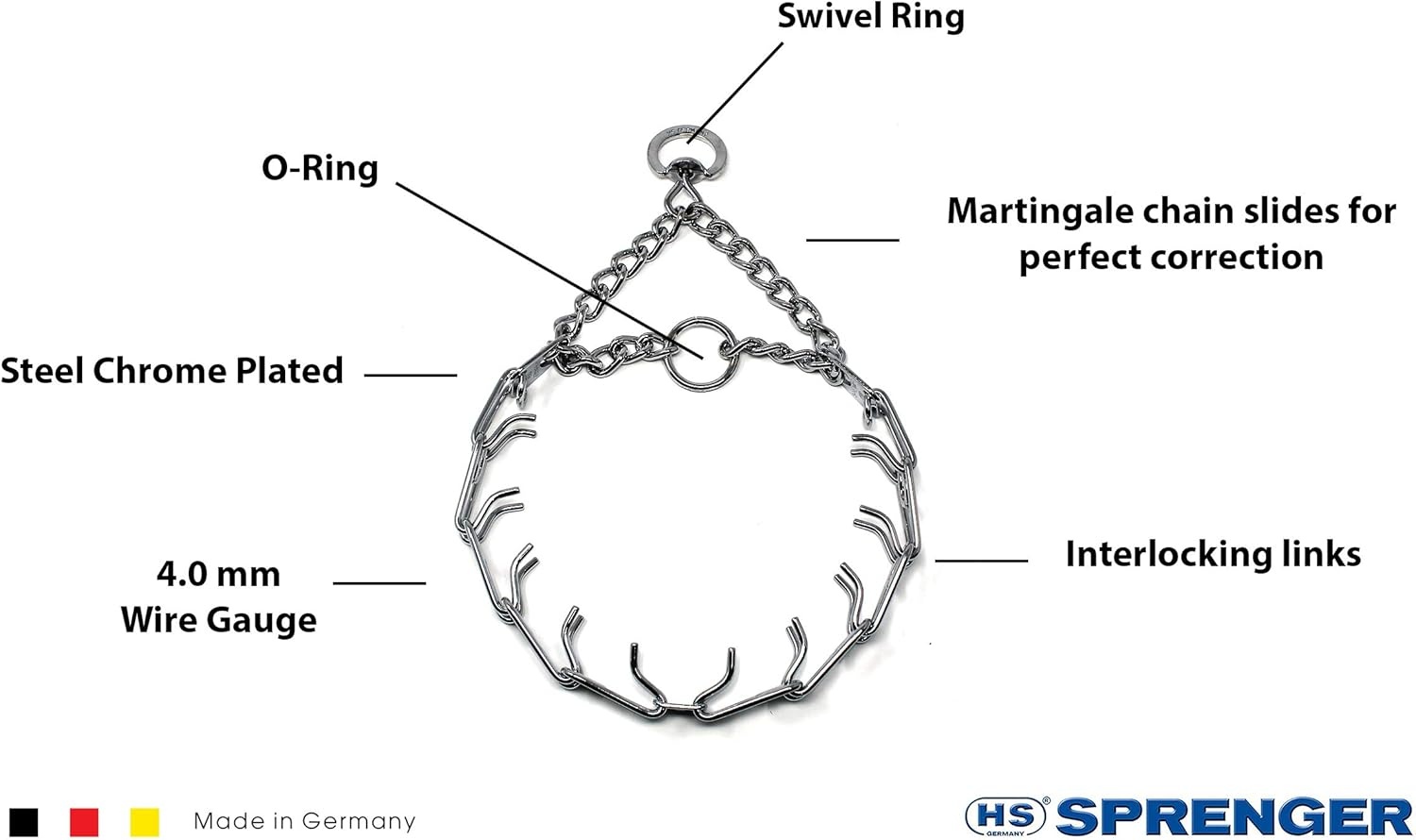 image:imageHerm SPRENGER UltraPlus Prong Dog Training Collar 4 mm x 21 Neck Size 4 mm x 25 Chain Length Steel Chrome Plated Dog Prong Collar Pinch Collar for Dogs Dog Correction CollarSilver