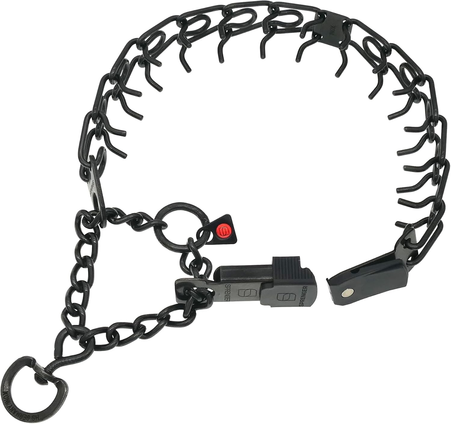 image:imageHerm SPRENGER UltraPlus Prong Dog Training Collar 4 mm x 21 Neck Size 4 mm x 25 Chain Length Steel Chrome Plated Dog Prong Collar Pinch Collar for Dogs Dog Correction CollarBlack Stainless Steel
