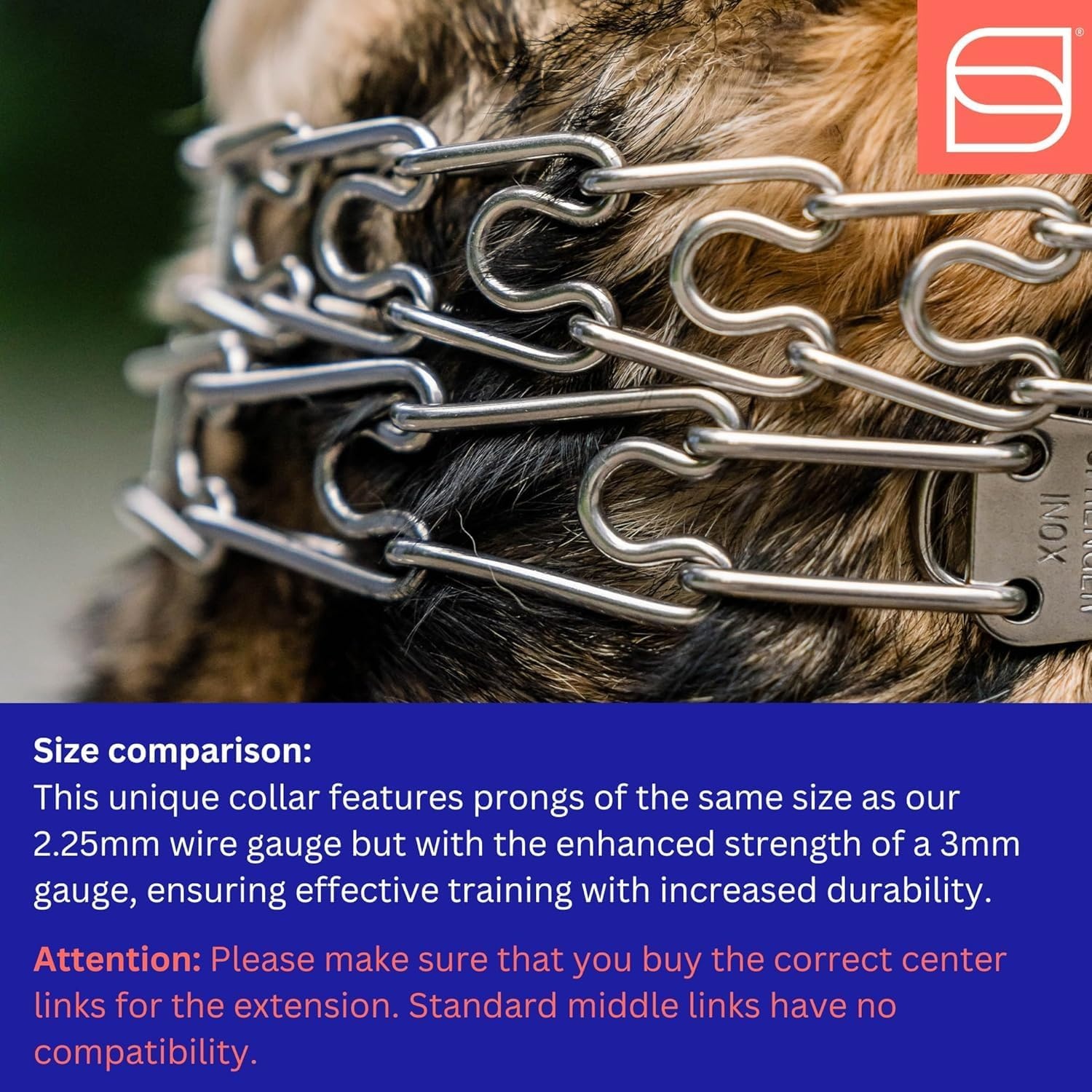 image:imageHerm SPRENGER UltraPlus Prong Dog Training Collar 4 mm x 21 Neck Size 4 mm x 25 Chain Length Steel Chrome Plated Dog Prong Collar Pinch Collar for Dogs Dog Correction CollarStainless Steel