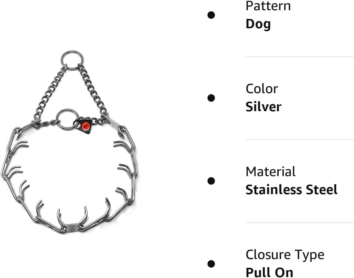 image:imageHerm SPRENGER UltraPlus Prong Dog Training Collar 4 mm x 21 Neck Size 4 mm x 25 Chain Length Steel Chrome Plated Dog Prong Collar Pinch Collar for Dogs Dog Correction CollarStainless Steel