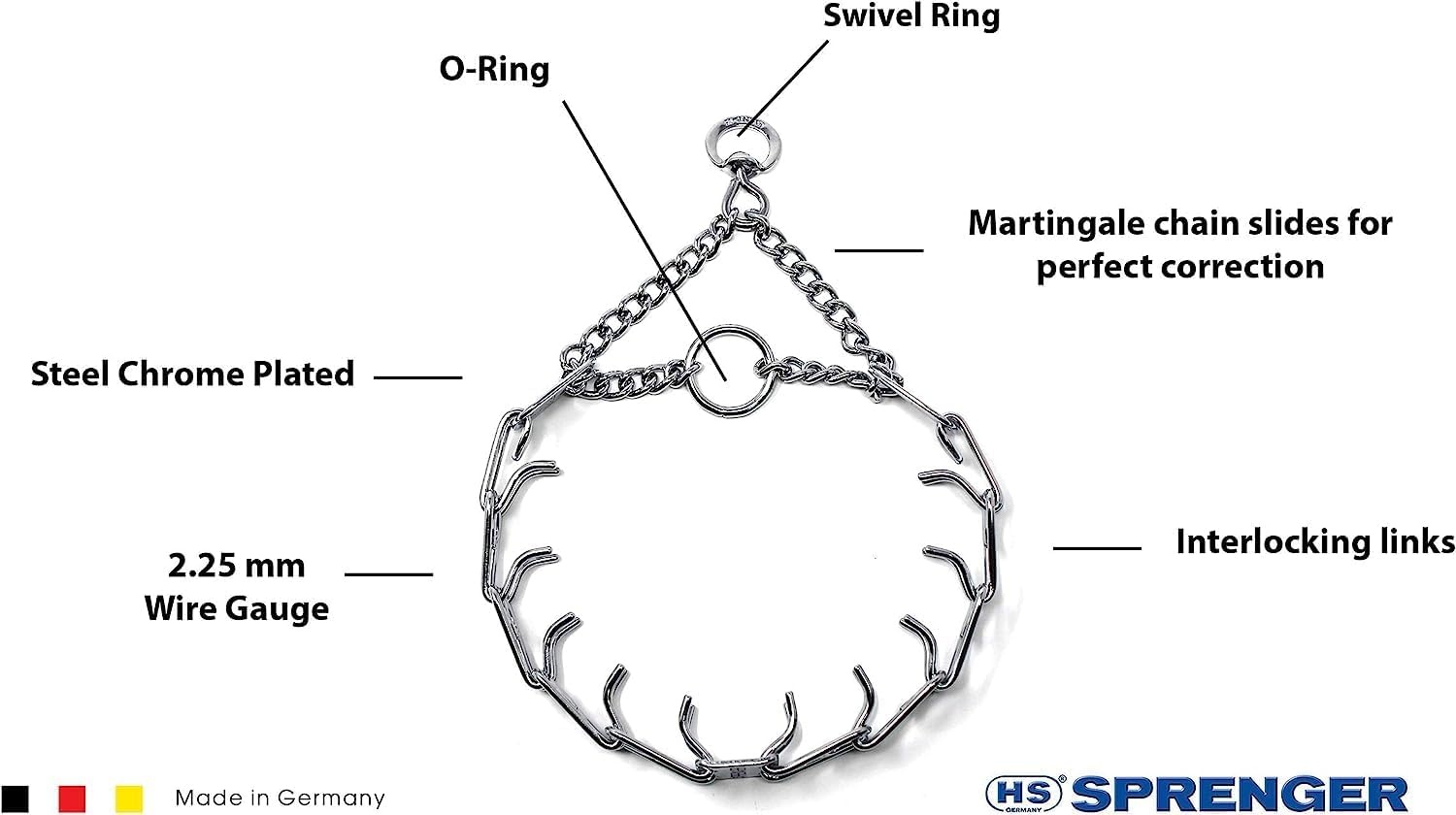 image:imageHerm SPRENGER UltraPlus Prong Dog Training Collar 4 mm x 21 Neck Size 4 mm x 25 Chain Length Steel Chrome Plated Dog Prong Collar Pinch Collar for Dogs Dog Correction CollarSilver