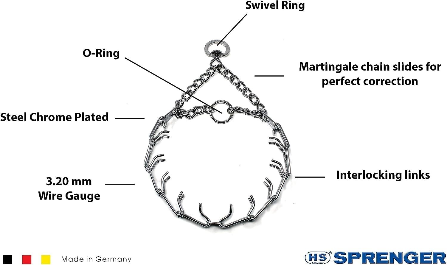 image:imageHerm SPRENGER UltraPlus Prong Dog Training Collar 4 mm x 21 Neck Size 4 mm x 25 Chain Length Steel Chrome Plated Dog Prong Collar Pinch Collar for Dogs Dog Correction CollarSilver