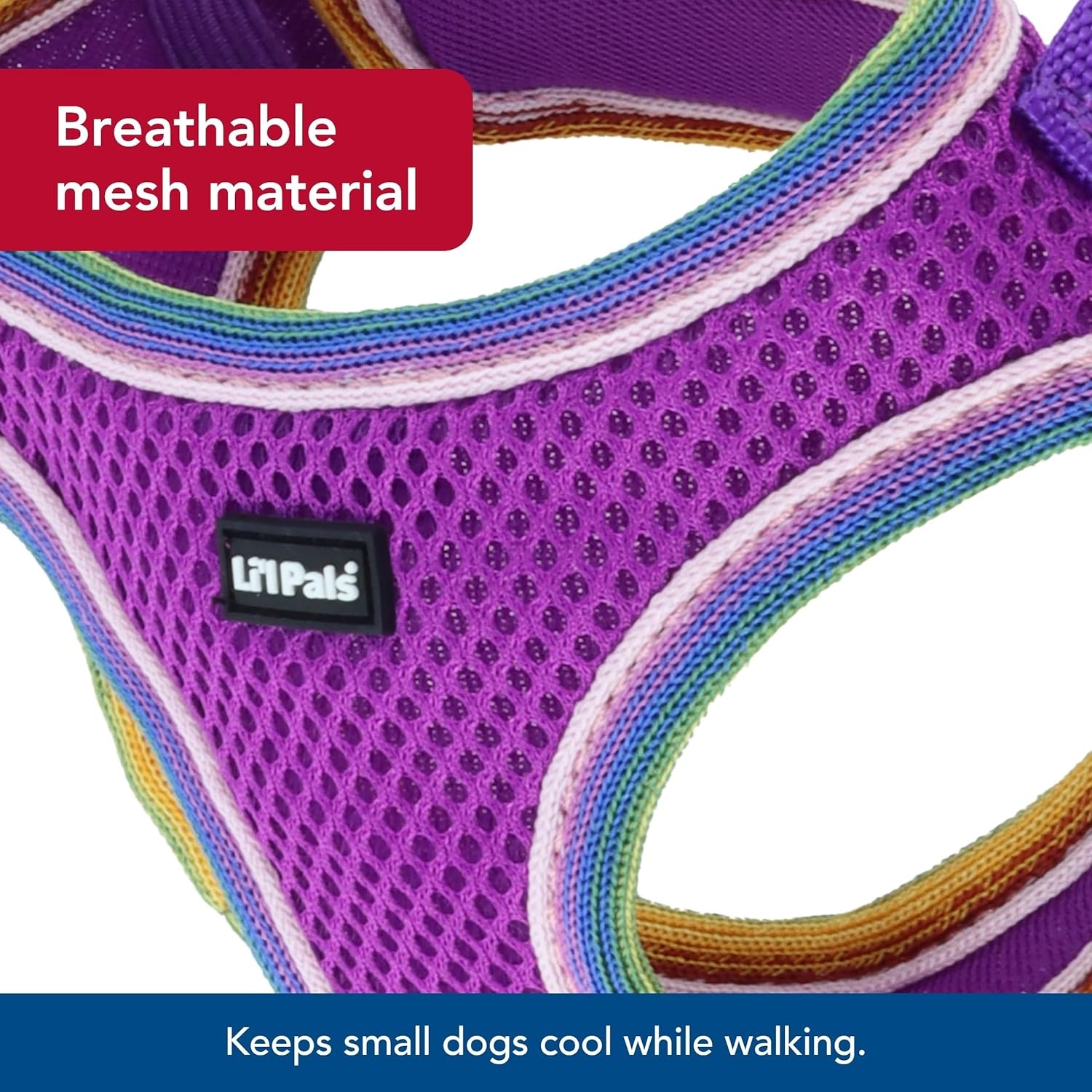 image:imageLil Pals Mesh Comfort Mesh Adjustable Stepin Dog Harness for Puppies and Toy Breeds Orchid Petite SmallOrchid