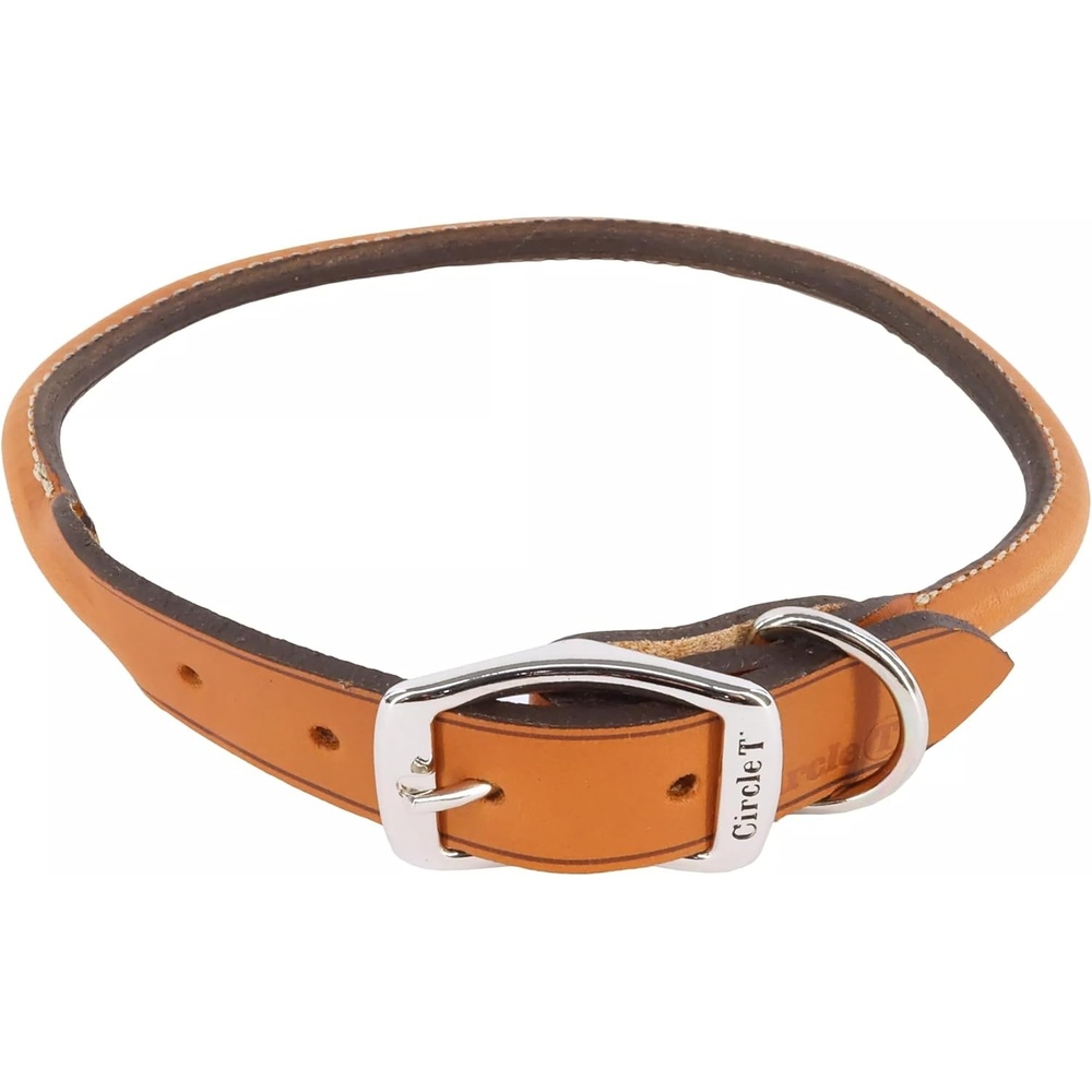 image:imageCoastal Pet Circle T Oak Tanned Leather Round Dog Collar Comfortable for Dogs with Long Hair or Sensitive Skin Pet Collar Made from FullGrain Leather Tan 58 x 16Tan