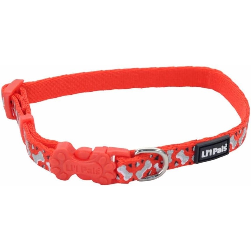 image:imageCoastal Pet Lil Pals Reflective Dog Collar Teal Orange Paws 38 x 68Bones and Triangles