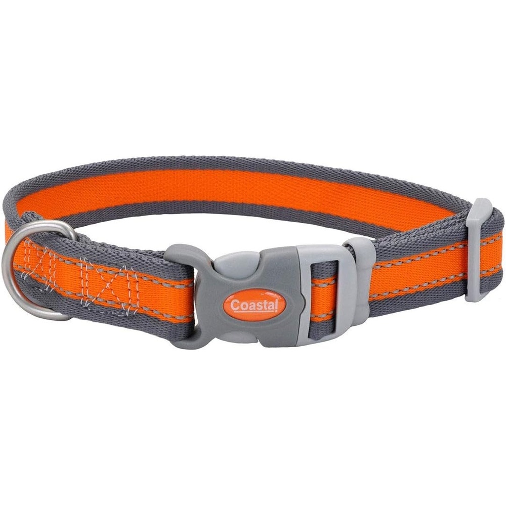 image:imageCoastal Pet Pro Reflective Adjustable Dog Collar Bright Blue with Grey 1 x 1420Bright Orange with Grey