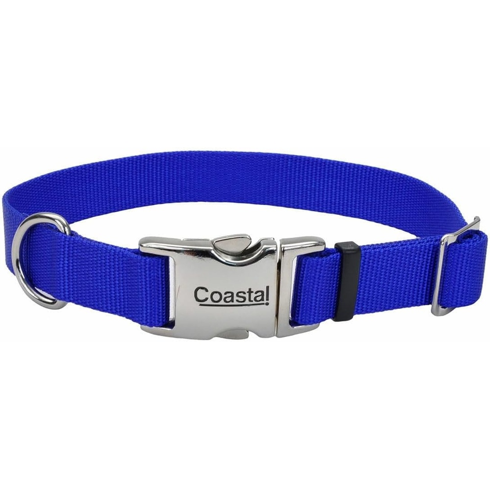 image:imageCoastal Pet Adjustable Dog Collar with Metal Buckle Comfortable FadeResistant Dog Collar with Snap Lock Perfect for Walking amp Tie Outs Lime 1 x 1420Blue