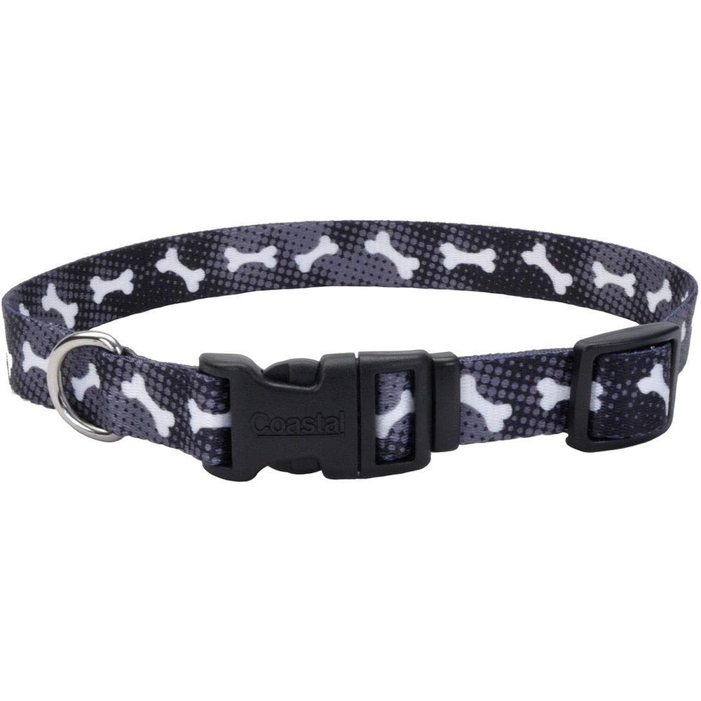 image:imageCoastal Pet Styles Adjustable Dog Collar Stylish Patterned Fabrics SnapLock Buckle Adjustable Dog Collar for Small Medium or Large Dogs Black Skulls 58 x 101438 x 0812 Pack of 1