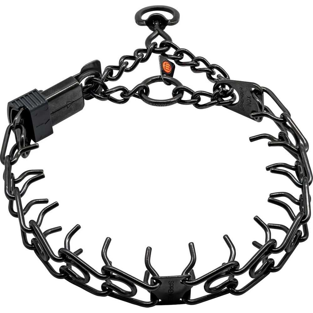 image:imageHerm SPRENGER UltraPlus Prong Dog Training Collar 4 mm x 21 Neck Size 4 mm x 25 Chain Length Steel Chrome Plated Dog Prong Collar Pinch Collar for Dogs Dog Correction CollarBlack Stainless Steel