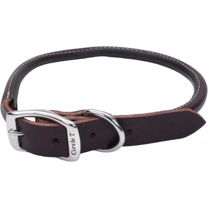 image:imageCoastal Pet  Circle T  Latigo Leather Round Dog Collar with Solid Brass Hardware Latigo 1 x 221 x 22 Pack of 1
