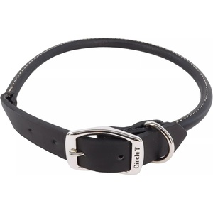 image:imageCoastal Pet  Circle T Oak Tanned Leather Round Dog Collar  Comfortable for Dogs with Long Hair or Sensitive Skin  Pet Collar Made from FullGrain Leather  Tan 58 x 16Black